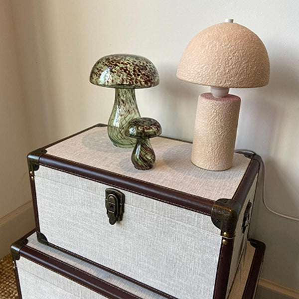 Hestia Glass Mushroom Vase Ornament - Small Earthy Colours