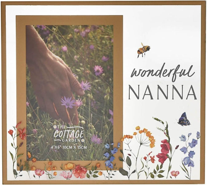 Decorative picture frame with floral design and 'wonderful NANNNA' text