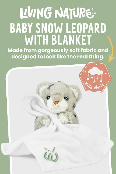 Living Nature Baby Snow Leopard Stuffed Animal Plush Toy 21cm