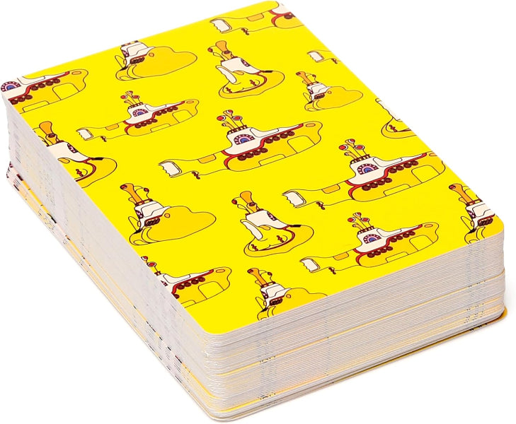 Notebook with yellow submarine design on a white background