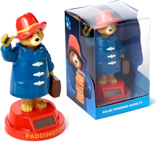 Solar-powered Paddington bear figurine with packaging