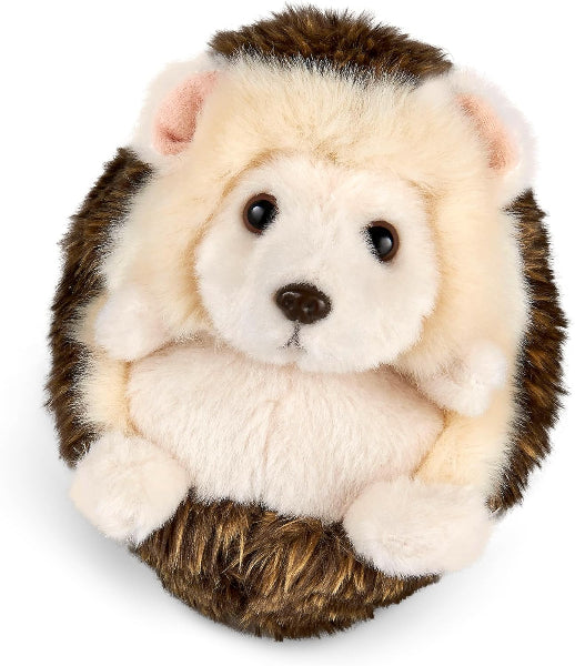Plush toy hedgehog on a white background