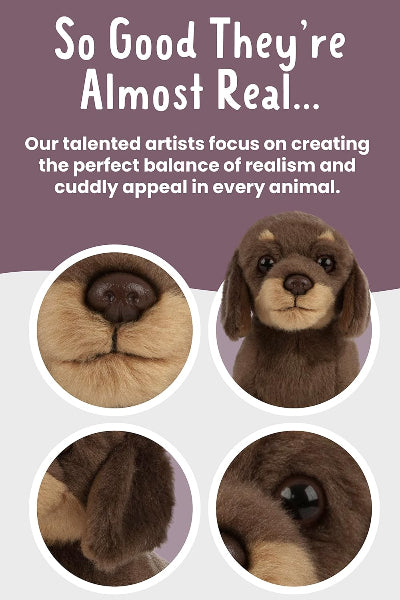 Living Nature Plush Sausage Dog Dachshund Puppy Soft Toy, 16cm