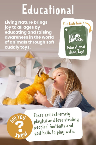 Living Nature Large Fox Soft Plush Toy 22cms