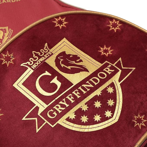 Gryffindor emblem on a red background with gold accents