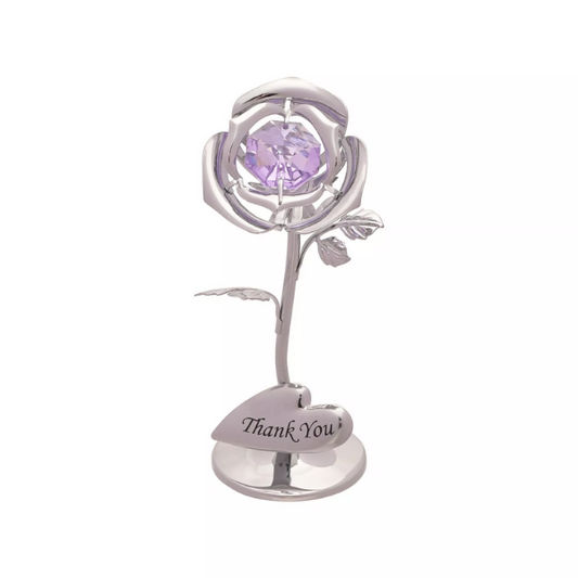 Crystocraft Celebration Rose Gift Ornament Thank You