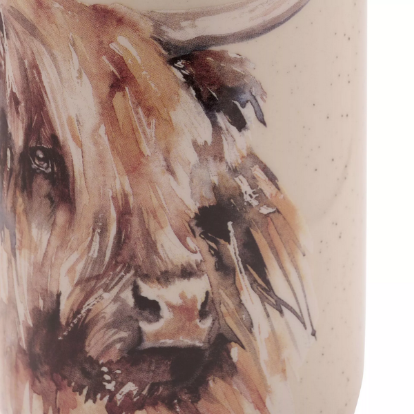 Meg Hawkins Tall Ceramic Highland Cow Vase