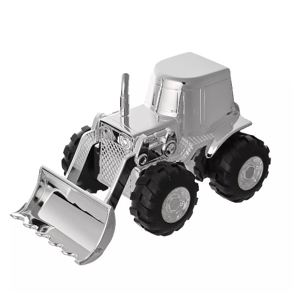 Toy bulldozer on a white background