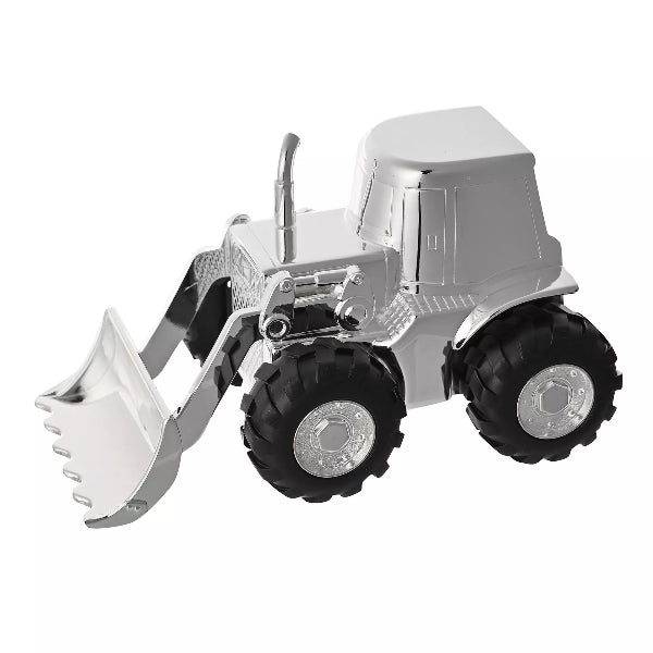 Toy bulldozer on a white background
