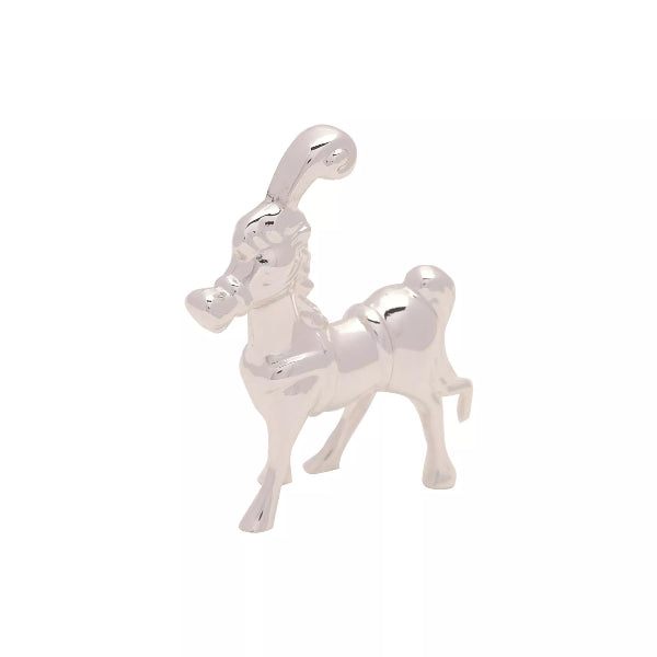 Silver horse pendant on a white background