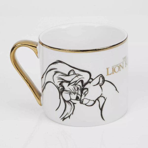 Mug with 'The Lion King' design featuring Simba and Nala on a white background