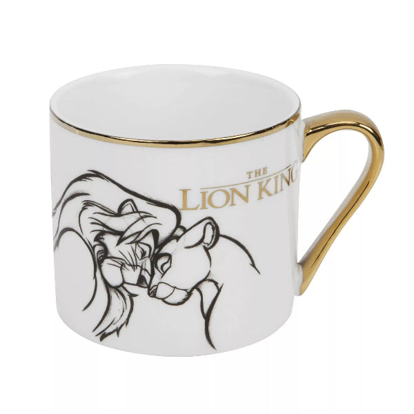Mug with 'The Lion King' design featuring Simba and Nala on a white background