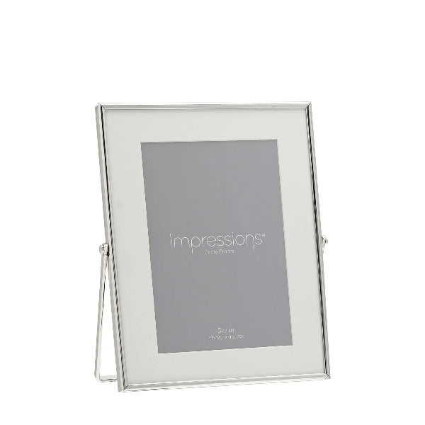 Silver photo frame with 'Impressions' branding on a white background