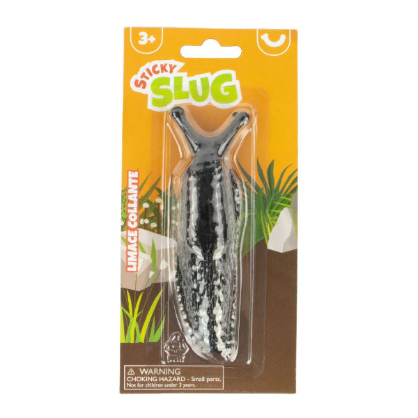 Sticky Slug toy packaging with a white background