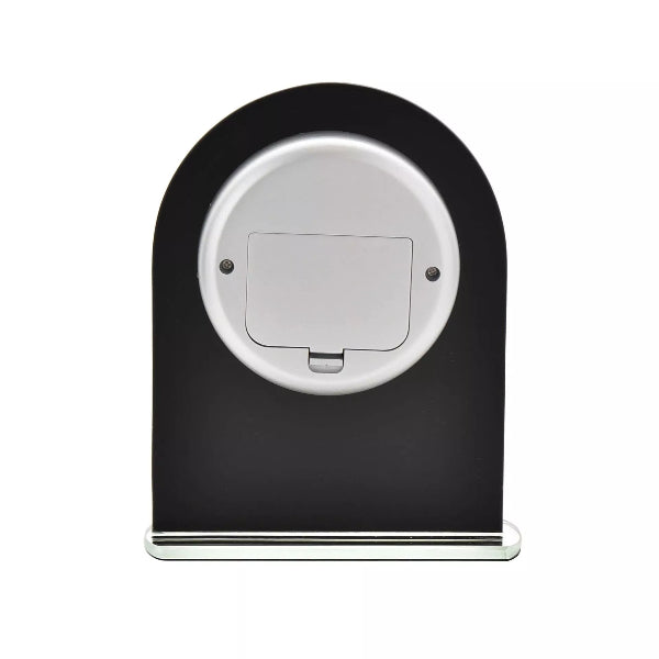 Wm.Widdop Black & Clear Arched Mantel Clock 16cm