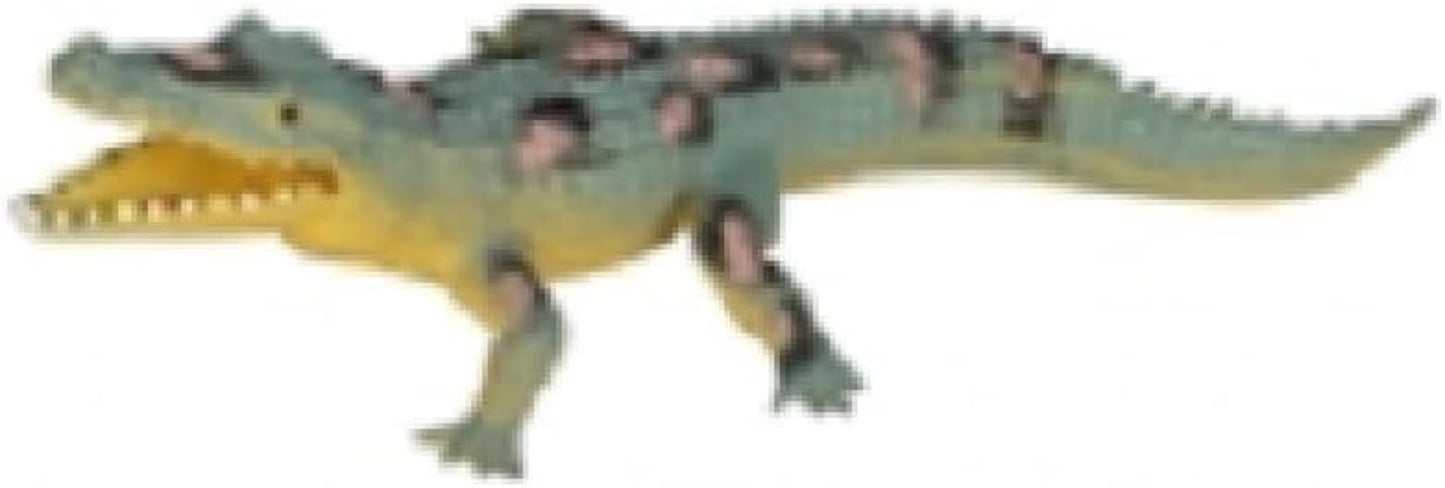 Toy alligator with small figures on its back