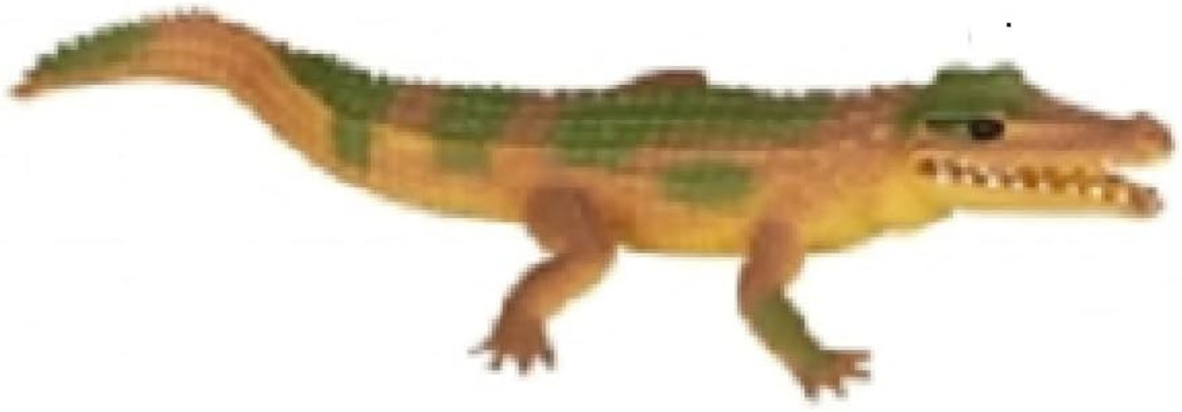 Toy alligator on a white background