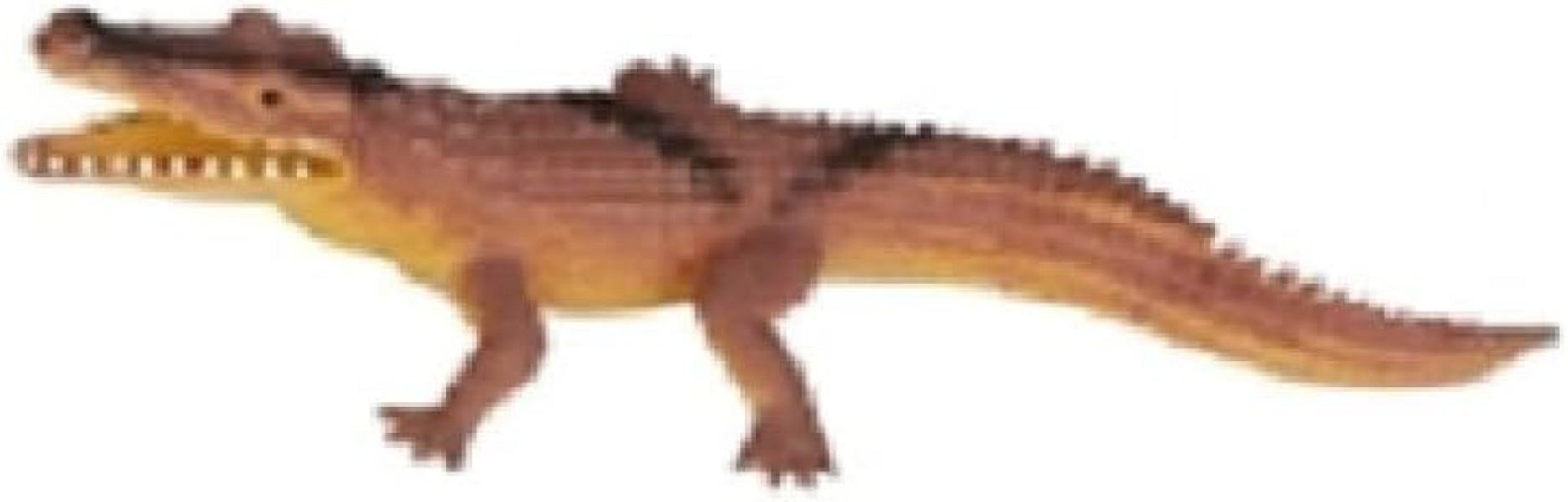 Toy alligator figure on a white background