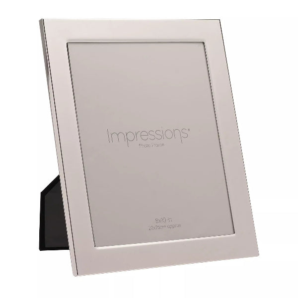 Silver photo frame with 'Impressions' branding on a white background