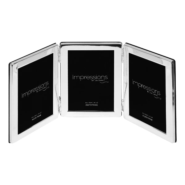 Triple photo frame with 'Impressions' branding on a white background