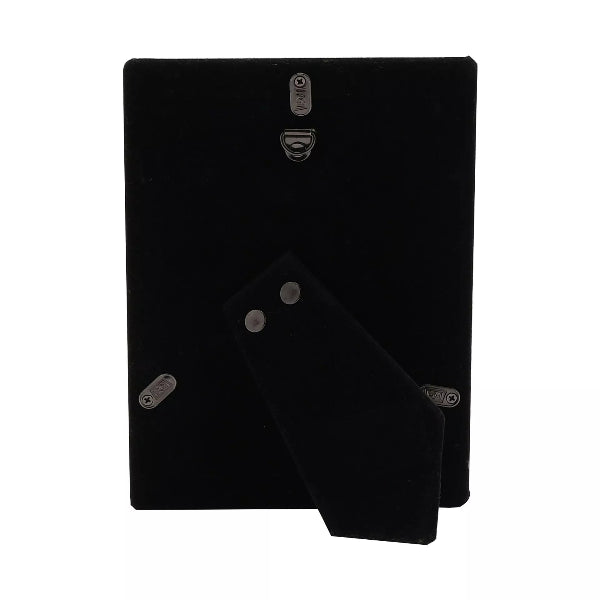 Black fabric with metal buttons on a white background