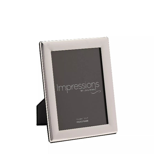 Silver photo frame with 'Impressions by Juliana' branding on a white background