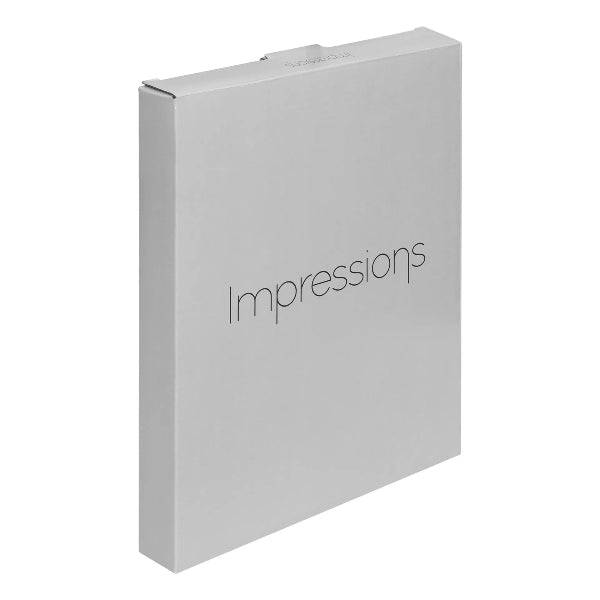 White box with 'impressions' branding on a white background