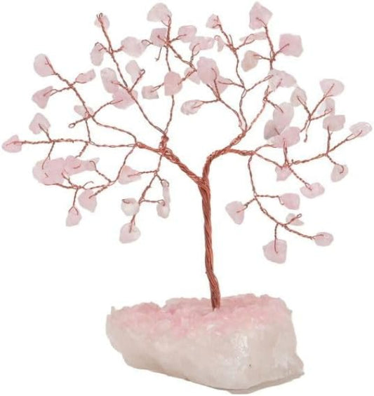 Decorative tree with pink leaves on a white background