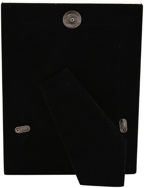 Black leather wallet with metal clasps on a white background