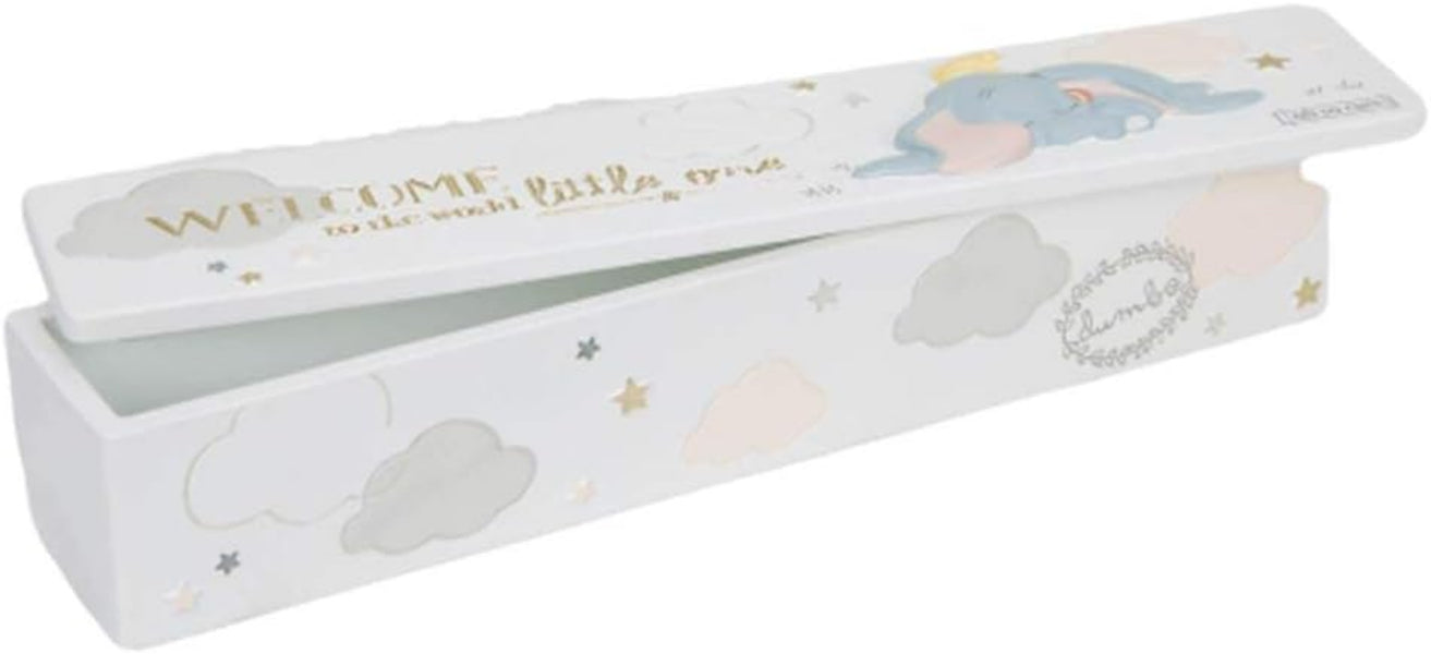 Pacifier case with elephant design and text on a white background