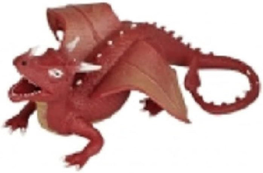 Red dragon toy figure on a white background