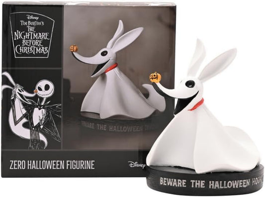 Zero Halloween figurine from 'The Nightmare Before Christmas' with packaging in the background.