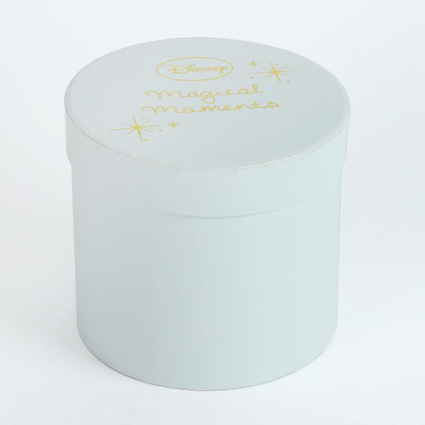 Round light blue tin with 'Disney Magical Moments' text on a white background