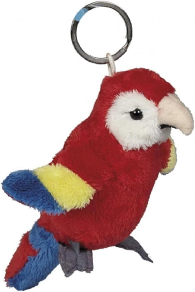 Ravensden Soft Toy Plush Scarlet Macaw Parrot Keyring 10cm