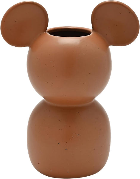 Ceramic vase shaped like a cartoon character with large ears on a white background