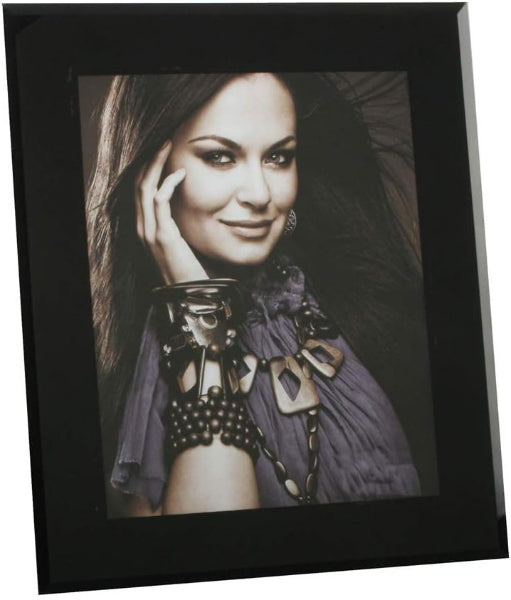 Impressions Black Glass Plain Design Picture Photo Frame  6" x 8"