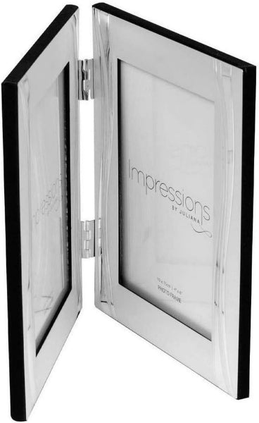 Silver photo frame with 'Impressions by Juliana' branding on a white background
