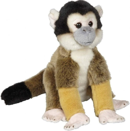 Plush monkey toy on a white background