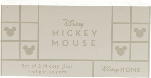 Disney Mickey Shapes Set of 2 Glass Candle Holders