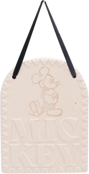 Decorative wall plaque with Mickey Mouse design and 'MICKEY' text on a white background