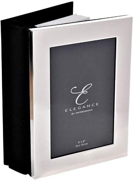 Impressions Elegance Shiny Silver Plated Photo Album 6" x 4"