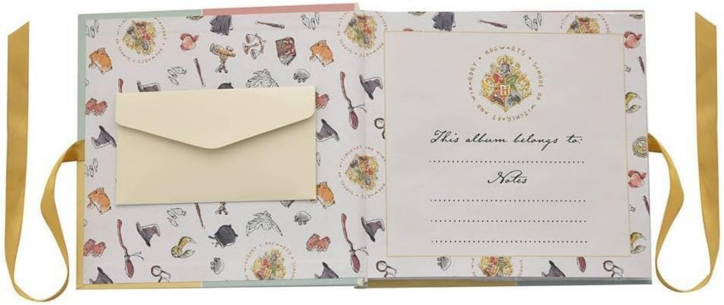 Decorative photo album with a patterned cover and envelope, featuring a brand logo.