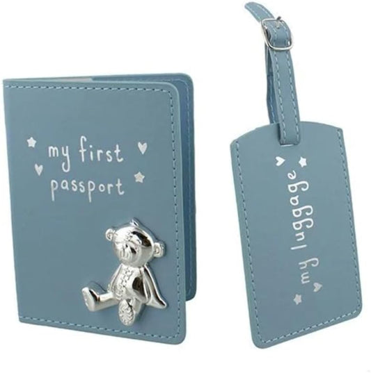 Button Corner My First Passport & My Luggage Tag Set Blue