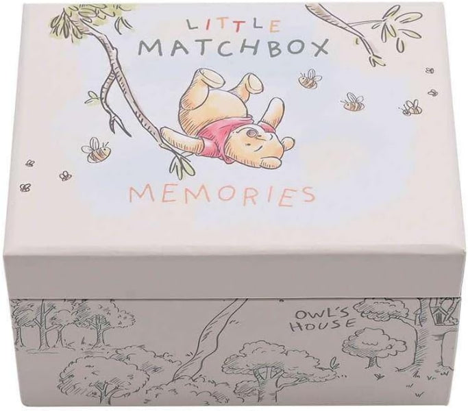 Memory box with illustrations and text, featuring a character from a children's storybook.