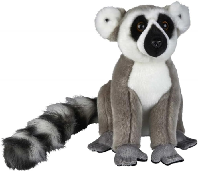 Plush toy of a lemur on a white background