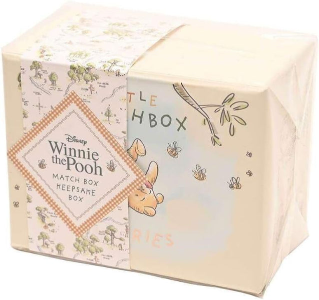 Winnie the Pooh match box keepsake box with decorative design on a white background