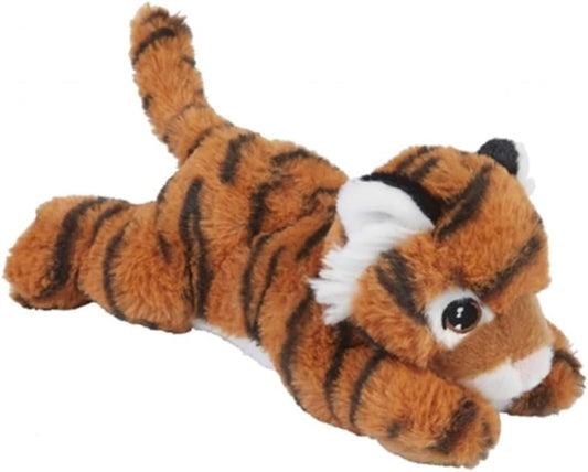 Plush tiger toy on a white background