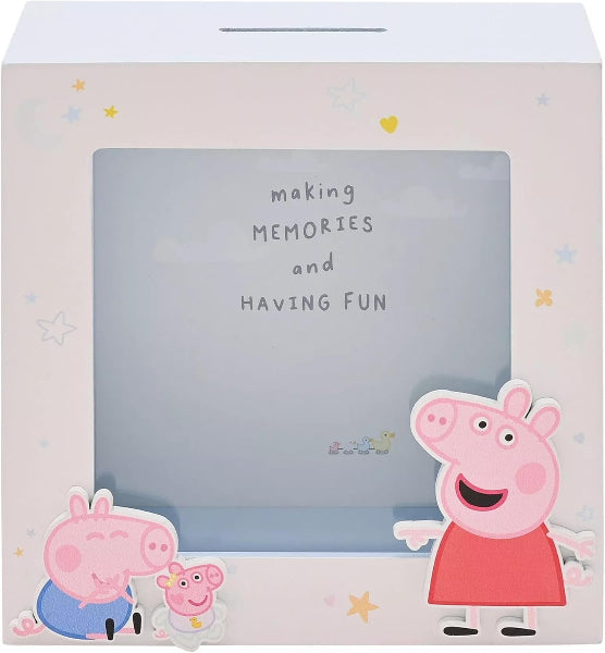 Peppa Pig Making Memories and Having Fun Money Box with Coin Slot 15cms