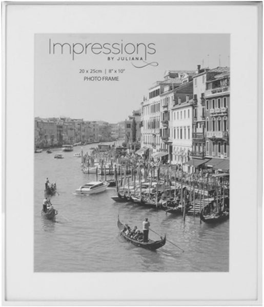 Photo frame with a scenic view of a canal and buildings, branded 'Impressions by Juliana'.