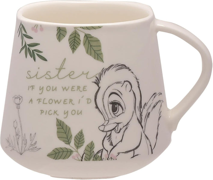 Disney Forest Friends Bambi & Thumper Flower Mug & Coaster Set Sister If You Were A Flower I'd Pick You 410ml